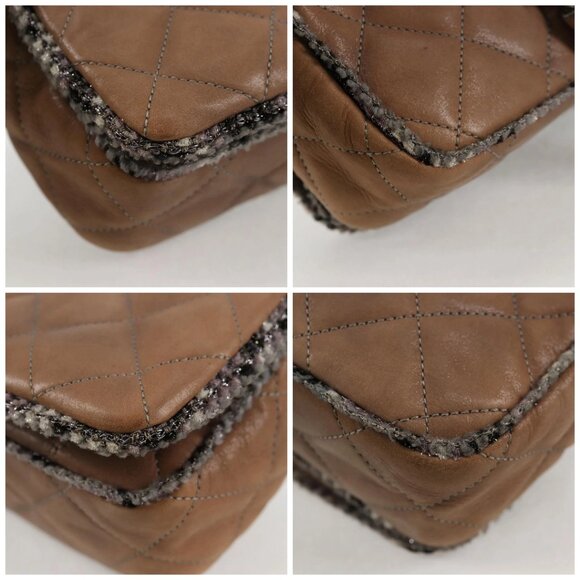 CHANEL Matelasse Chain Shoulder Bag Coated Canvas Beige CC Auth 118136A - Picture 14 of 16